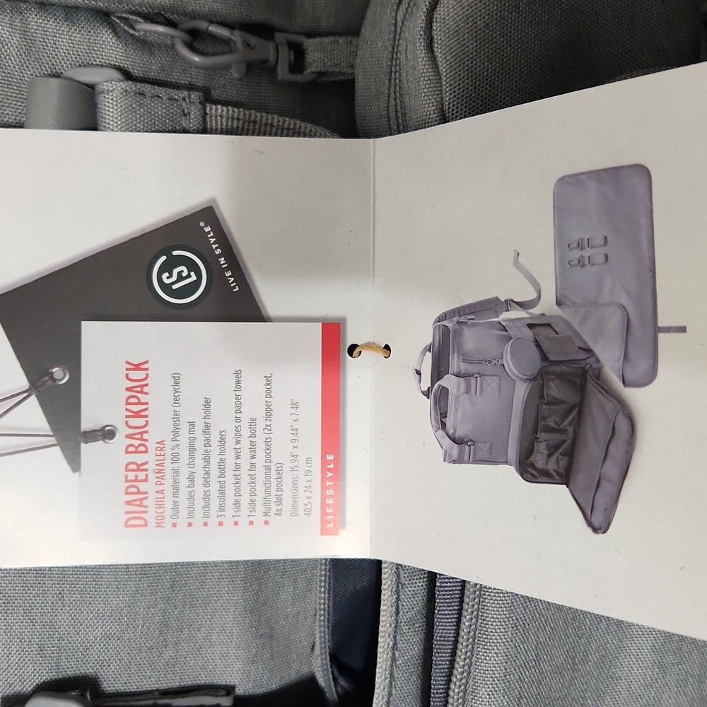 NWT Live In Style Diaper Backpack. - Picture 16 of 16